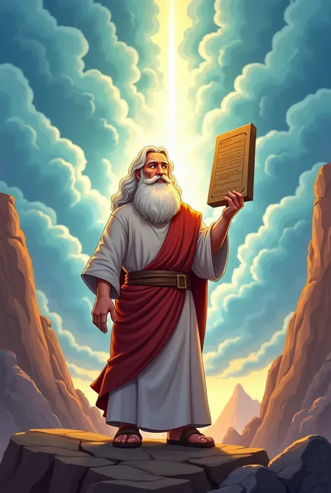 Moses on Mount Sinai cartoon