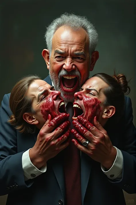 Image of President Lula gagging on Janjas heads 