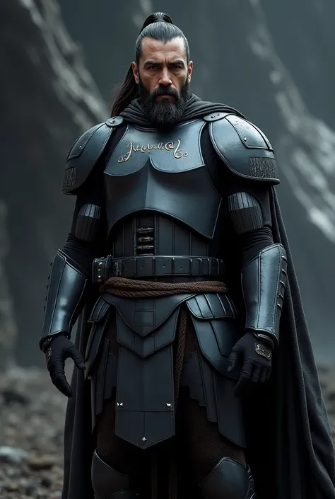 Khal Drogo.in a black stormtrooper armor