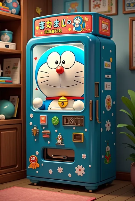 Doraemon vending machine in the cabinet belongs to the magic of Doraemon 