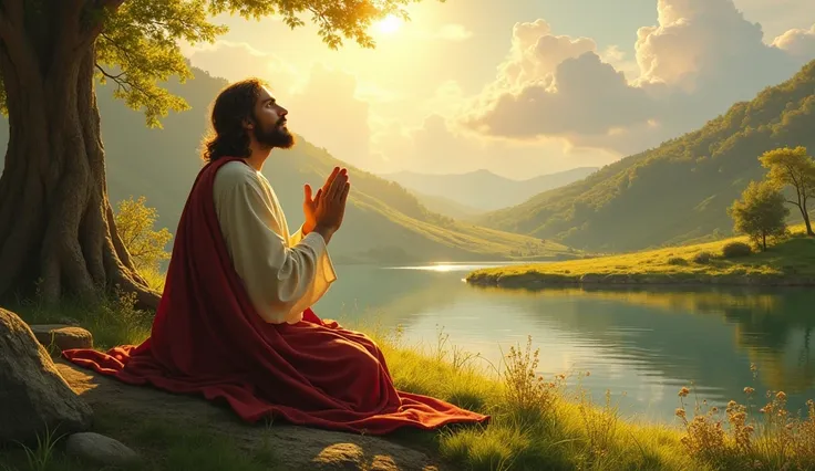 Jesus praying in a beautiful landscape I want her for my Thubnail
