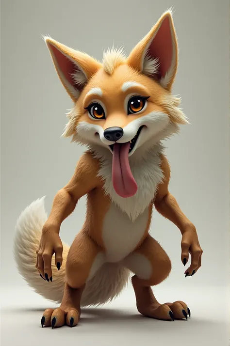 Shota furry naked wolf with tongue sticking out and legs spread