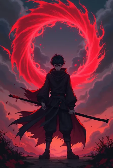 Create an image of a blood whip anime