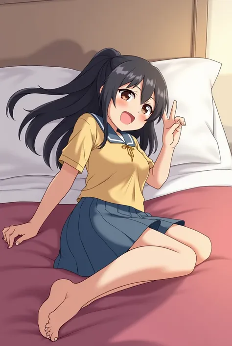 Do Megumin and lie on a bed with your butt up