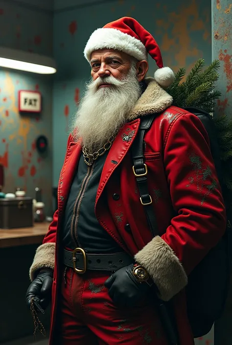 Santa Claus barber style, Underground or rocker look
