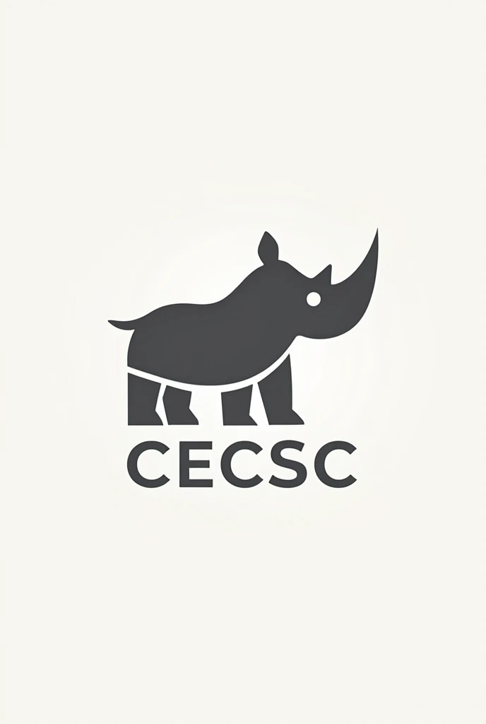 bord-colored rhinoceros ,  in logo format for a minimalist student center,  put the name CECSC 2025 in the logo, and make it more innovative  