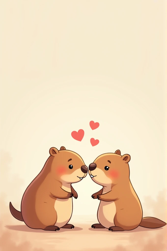  Create images of a couple of capybaras in an animated version , anime and kawaii versions that are a little bit separate,  that show themselves in love but that one is in one corner and the other in the other corner, Make it a little like Capybara and let...