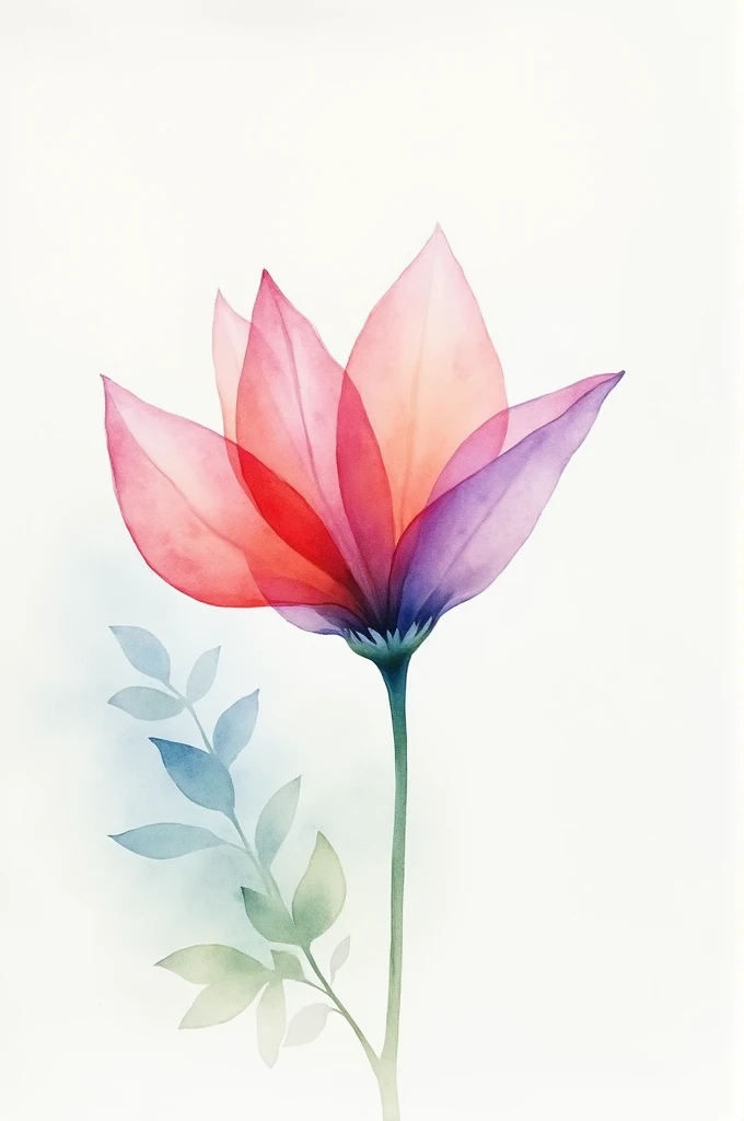 Chinese flower watercolor simple