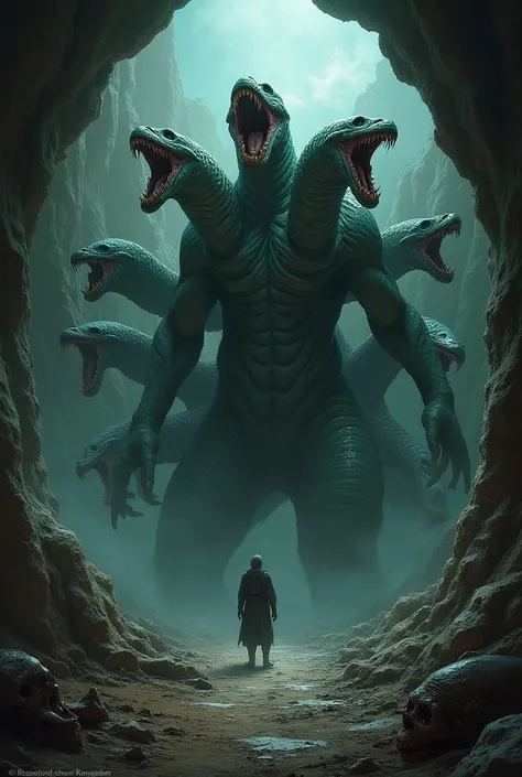 False Hydra, Human Headed Hydra, DND Horror, Creature Concept Art