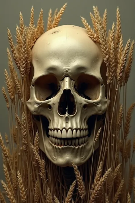 Skull with grains around 
