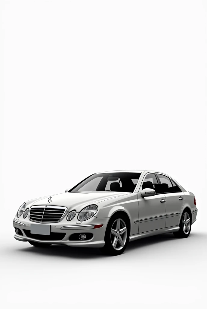 Mercedes e500 2006 year with white backround front view with no shadow