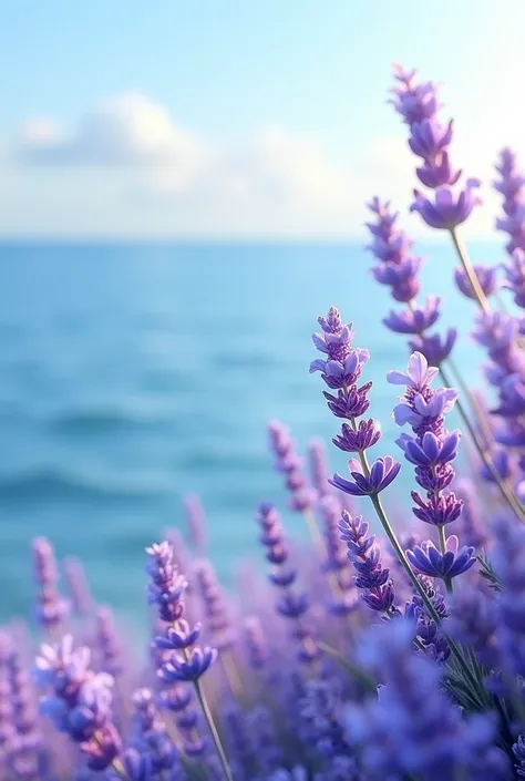 Lavender with ocean blue color background