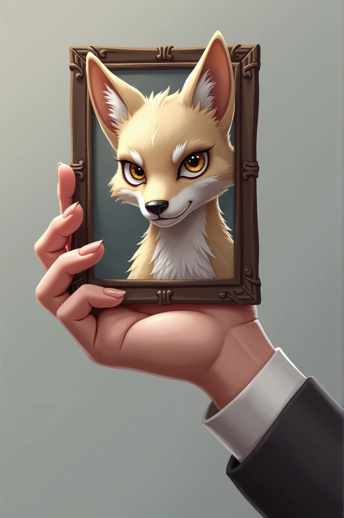 Create a furry with a portrait in your hand 