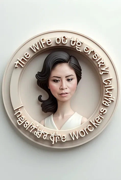 Create a 3D logo 4K circle profile photo with a beautiful woman in the center with the inscription in her circle the wife of the AC service worker