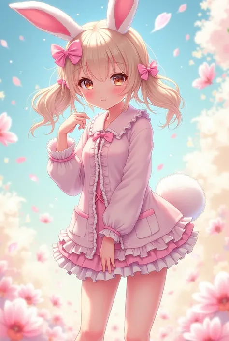 Make an anime girl with bunny outfits