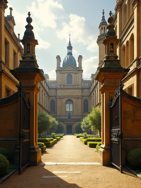  Appearance of Oxford University in the Regential Era :  During the Regency Era ,  the University of Oxford presented an impressive combination of medieval Gothic architecture and neoclassical elements.  The college buildings were built with limestone gold...