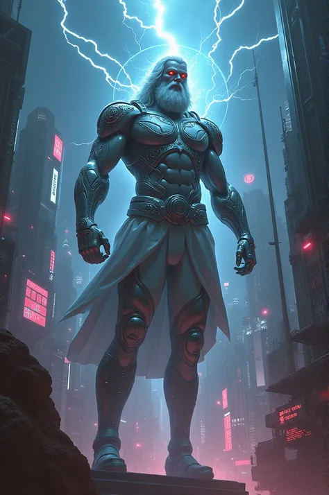 make Zeus live in a cyberpunk society