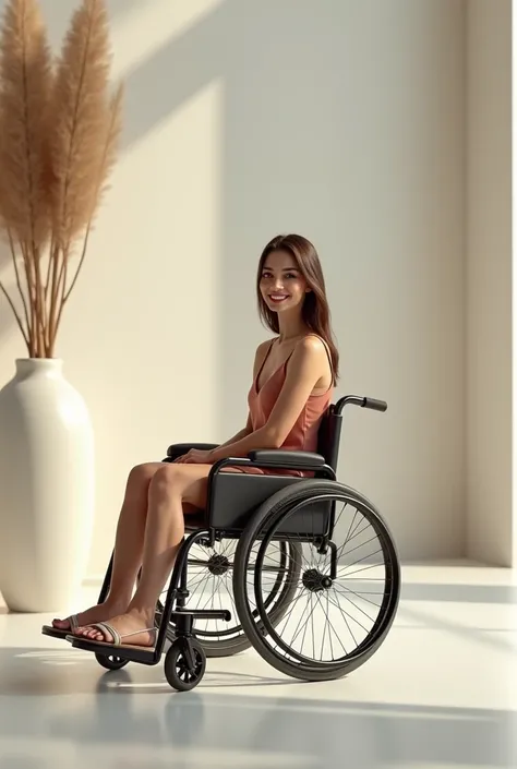 Woman in a wheelchair wearing sandals 