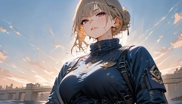 ((best quality)), ((artwork)), ((extremely detailed face)), ((perfect lighting)), ((extremely detailed CG)), ((perfect hands, perfect anatomy)) Appearance= Tall [56”], slender, athletic build, large bust [J-cup], thick thighs, pale skinned, high cheekbones...