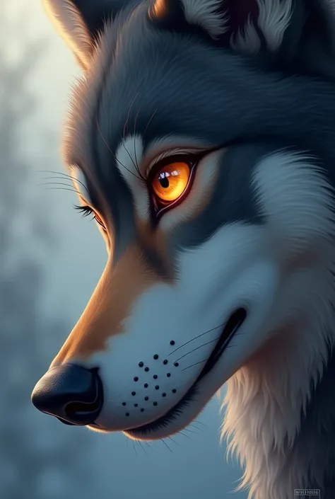 Face wolf eye have love emoticon