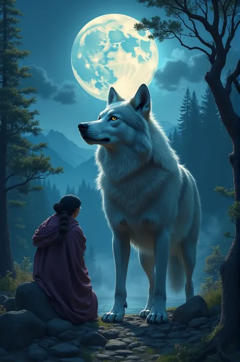 Once upon a time,  in a small village surrounded by dense forests and majestic mountains ,  a wolf called Lobo .  He was a magnificent being ,  with thick, shiny coat ,  piercing eyes that reflected the moonlight and a howl that echoed through the forest ,...