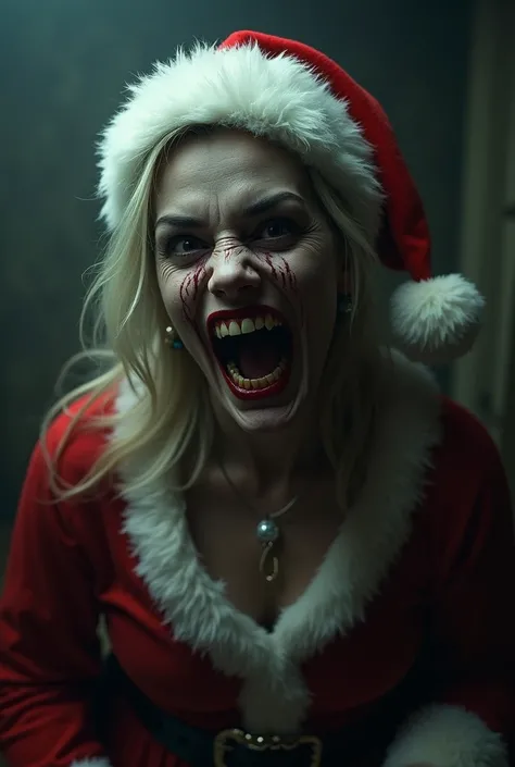  a womans Santa Claus 　 horror　scared