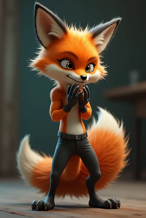  fox cracking his hands and wearing tight pants