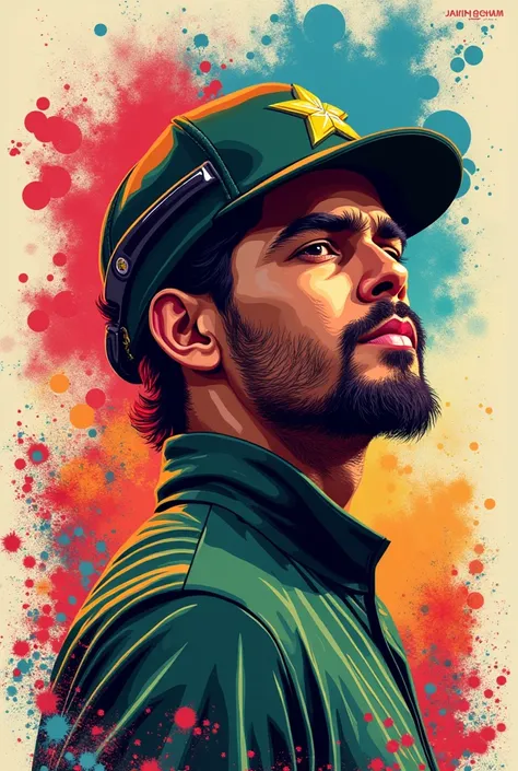 Cricket 🏏 ka jazba per AK rap song Kai Liye image doo is per Babar Azam ki pic hoo aur uper likh hoya hoo Urdu Mai kah cricket ka jazba aur YouTube thumbnail Kai Liye bana kr doo