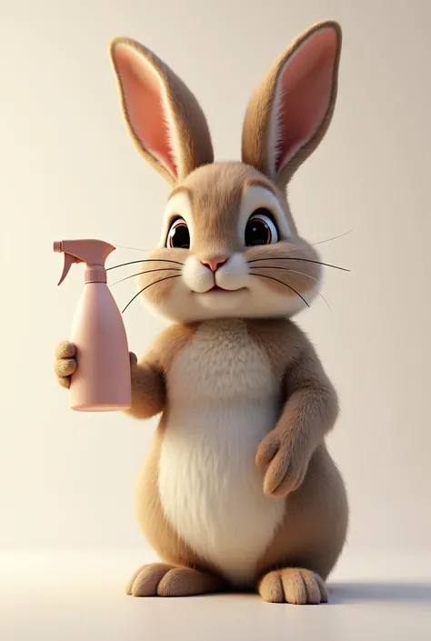 Easter bunny with home spray in his hand more realistic


