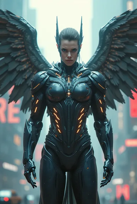 Futuristic warrior angel.