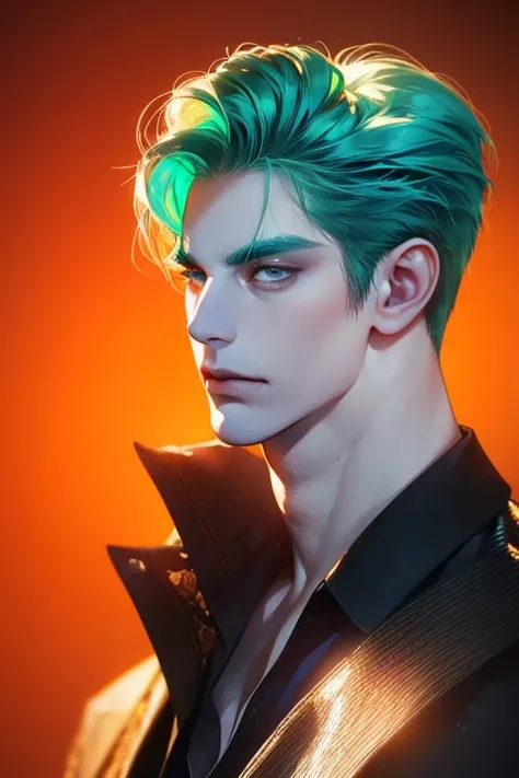 (best quality,4k,8k,highres,masterpiece:1.2),ultra-detailed,(realistic,photorealistic,photo-realistic:1.37),36 year old man,3 day beard,handsome anime,portraits,strong,masculine,dark green  hair,sharp jawline,mesmerizing eyes,perfectly styled hair,cool ani...