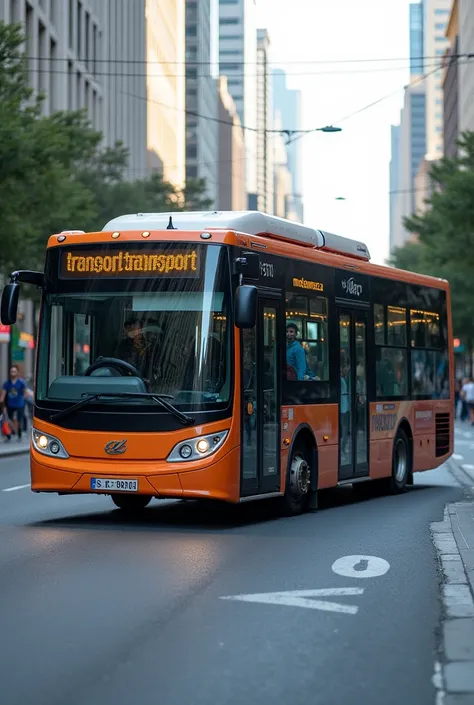 Bus that carries down transport in medium print and Mendoza in large print for logo 
