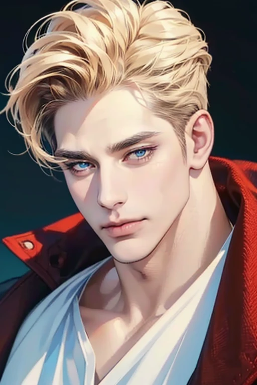 (best quality,4k,8k,highres,masterpiece:1.2),ultra-detailed,(realistic,photorealistic,photo-realistic:1.37),36 year old man,3 day beard,handsome anime,portraits,strong,masculine,dark blond hair,sharp jawline,mesmerizing eyes,perfectly styled hair,cool anim...