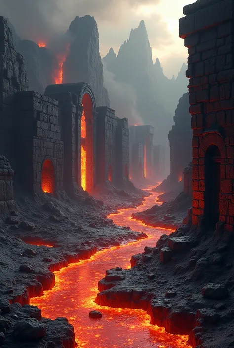 ruins, Wrapped in lava