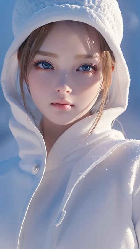 snow女, ( realistic :1.5), ( Details:1.5), ( High Quality :1.5), ( high definition :1.5), (Three-dimensional:1.5), ( Cinematic Lighting:1.5), ( Cinematic Shadows :1.5), ( Insane Shading:1.5), (snow:1.5),( glossy skin :1.4),