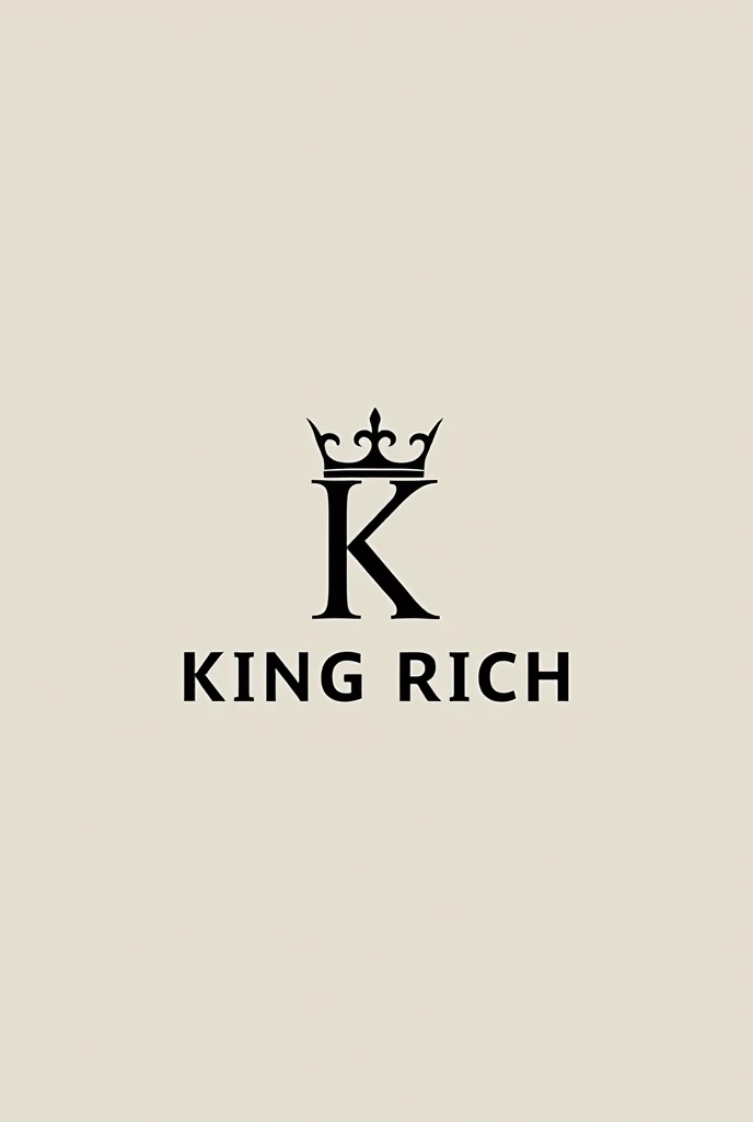 Pwede mo ako gawan Ng logo for brand na naka base sa asking pangalan na KING RICH, Yung simple design and modern design
