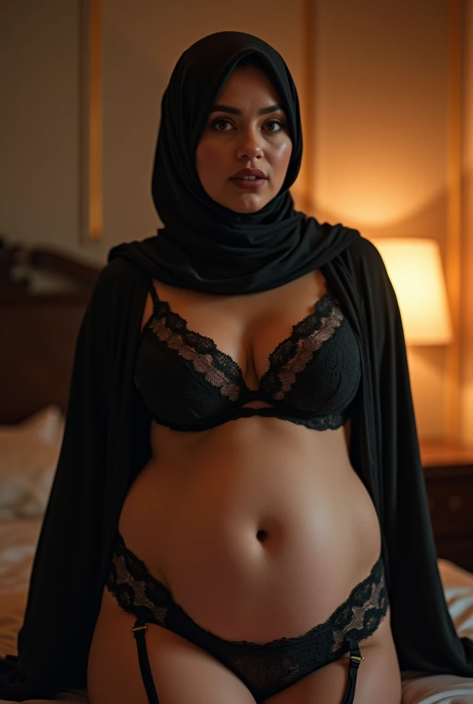 big butt hijab wife lingerie chubby