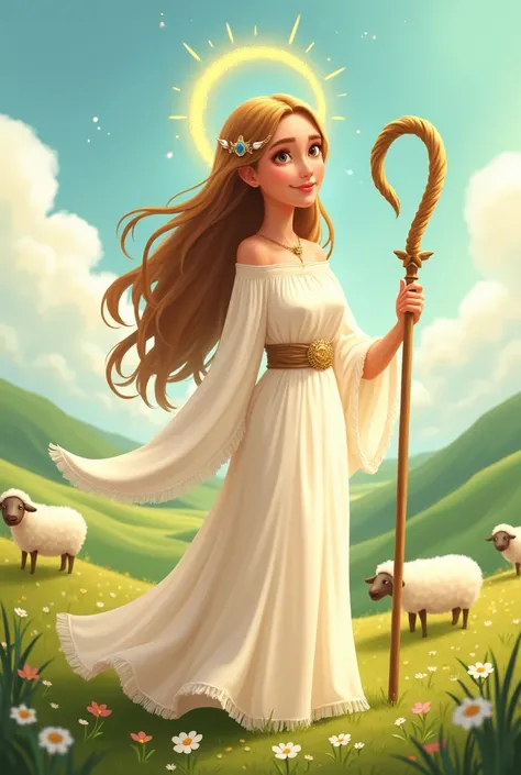 VIRGIN DIVINE SHEPHERDESS ANIMATED FOR A SHIRT