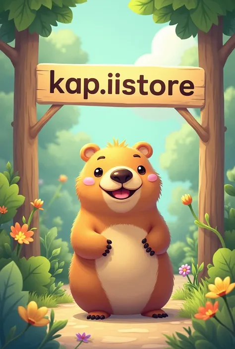  can you create the image for a store called kap.iistore of a capybara please 