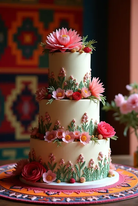 An image of an elegant cake for the 14th anniversary of my Peruvian folk dance group 
