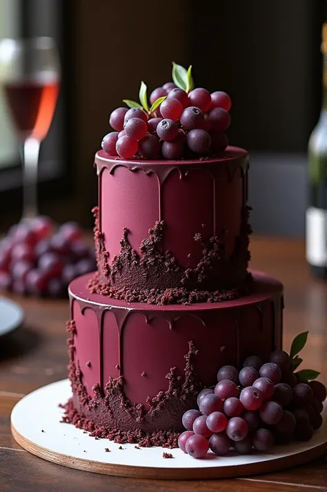 produce a wine theme two layer cake for man