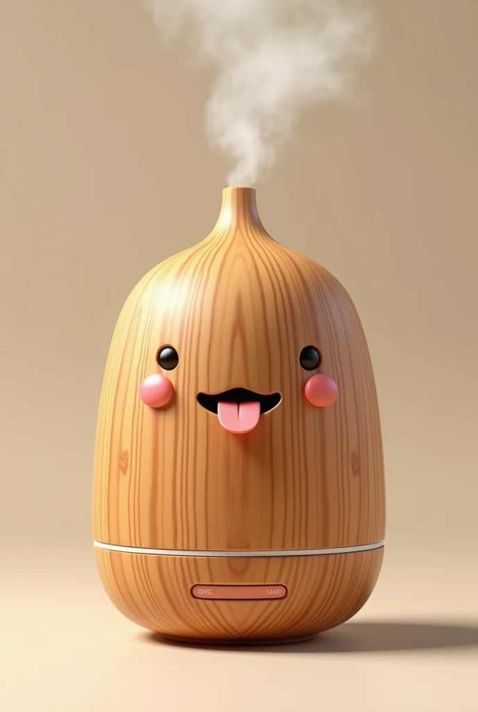 Realistic wooden humidifier sticking out the tongue