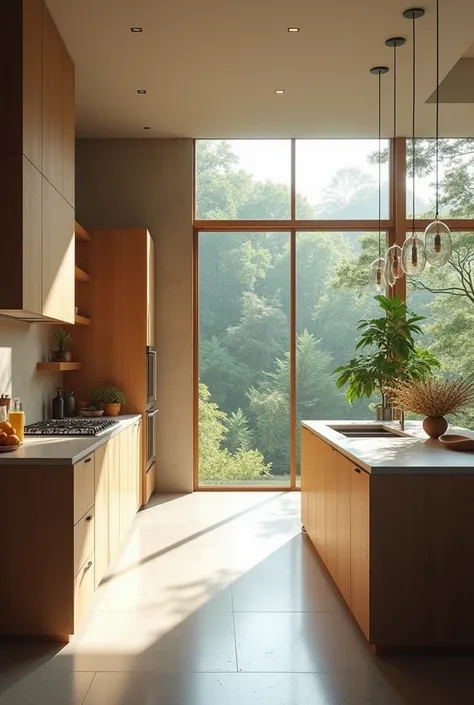 A beautiful kitchen typical of a house without people 