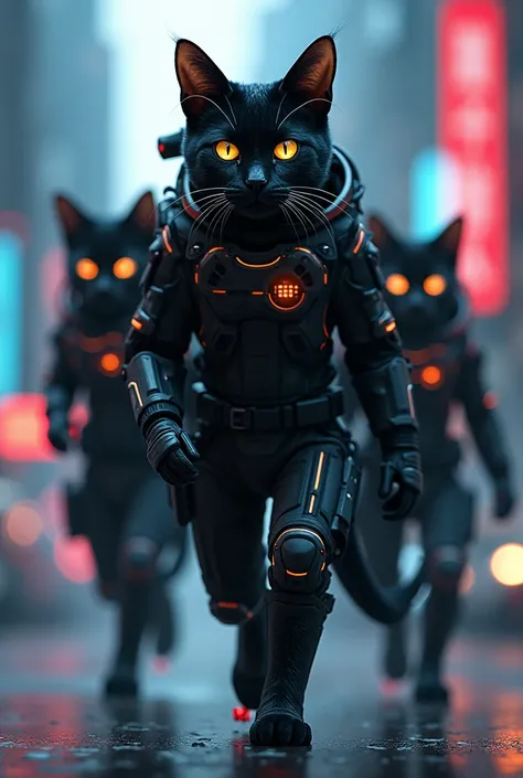 Spy men cat cyber suit