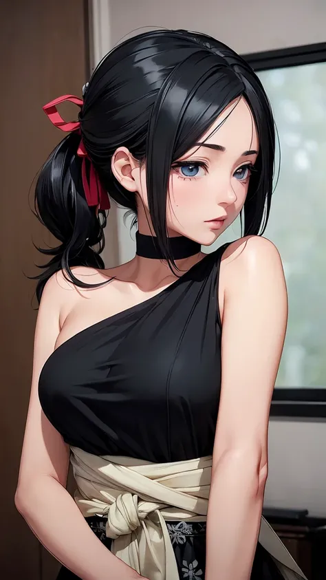  (( quality should be highly detailed perfect masterpiece))),  Naruto series creator Masashi kishimoto Art style in square enixs final fantasy 7 remake, 8k resolution, 3d cgi, DIGITAL art, (((21 year old mature woman gorgeous japanese ))) uchiha kunoichi n...