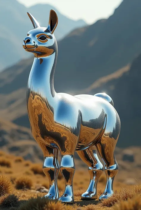 A Peruvian llama 
Made of reflecyou material 
