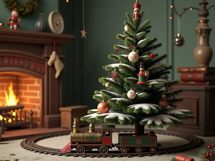 Christmas tree old toys rens train