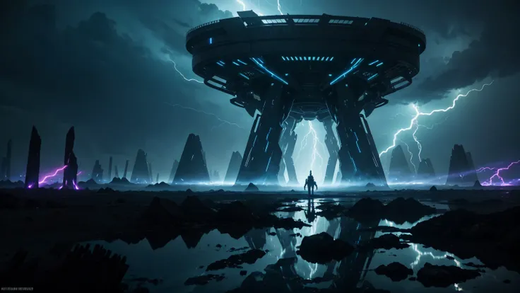 Ultra HD, 4K, HDR, 8K, "A cinematic, wide-angle scene showcasing a glowing, dimensional portal suspended in the middle of a vast, apocalyptic landscape. The portal radiates an ethereal, otherworldly energy with swirling tendrils of light and shadow in vivi...