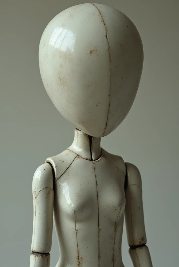 A close-up of a mannequin-like figure, resembling a familiar townsperson, with a smooth, featureless face, standing in a mundane pose as if frozen in time