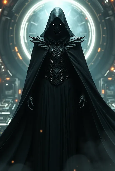 Create overlord of the time keeper vis scifi and black clothing more power and stronger 
